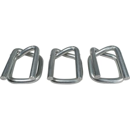 Encore Packaging Poly  Cord Buckles  1 HD Galvanized Clear Wire, 500PK P100WB3-GA